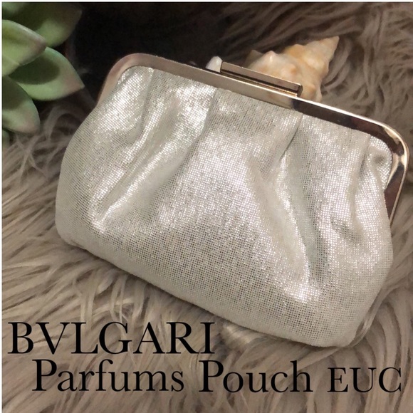 BVLGARI Handbags - BVLGARI Parfum Pouch-Mini size-Pearl Colored/Gold Toned Metal-4.5x3-EUC